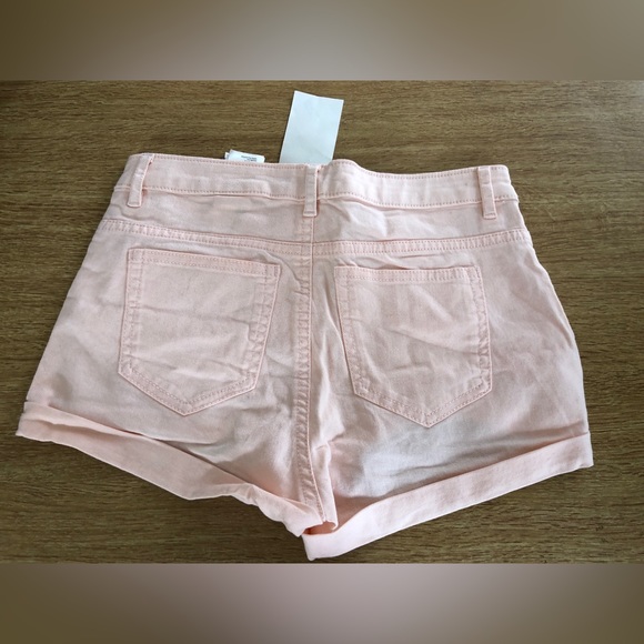 H&M pink shorts woman size 6 new high waist summer - Picture 5 of 5